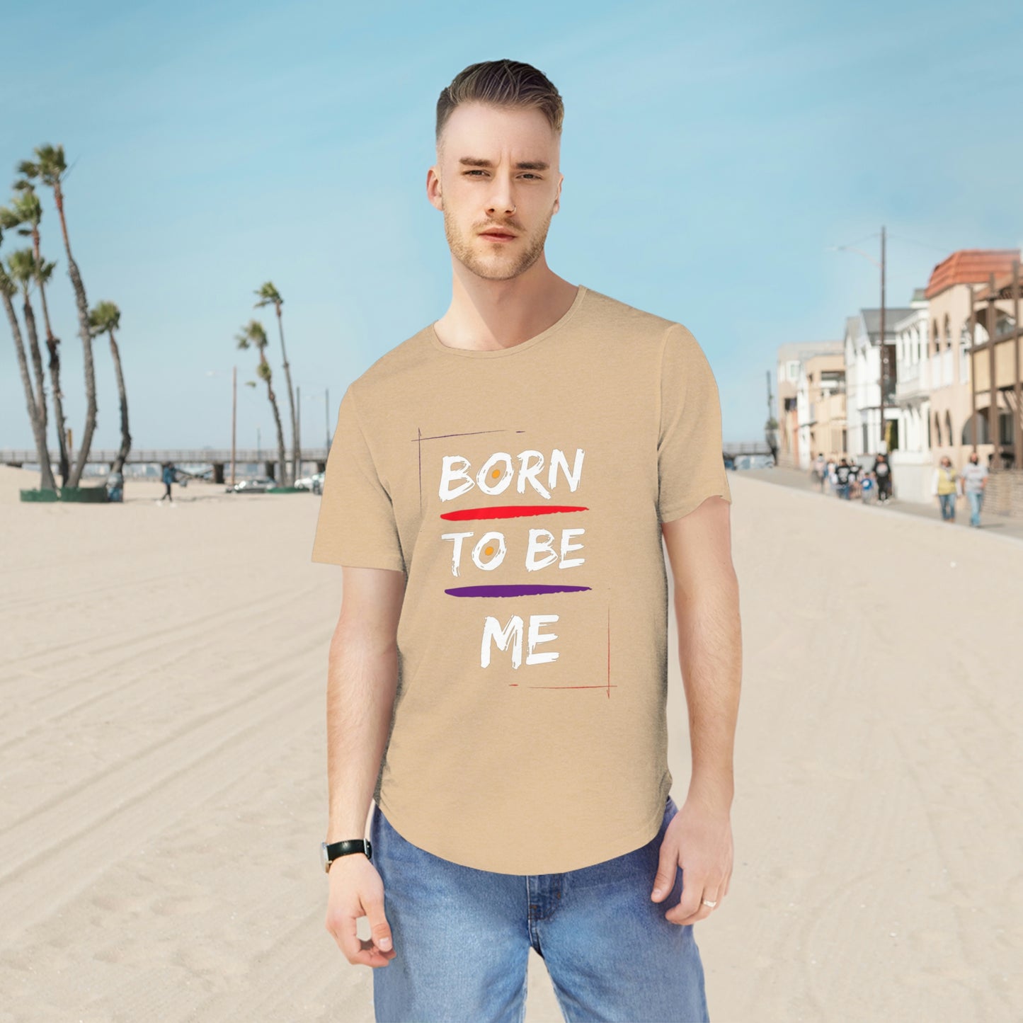 Men's Born to be Me Curved Hem Tee