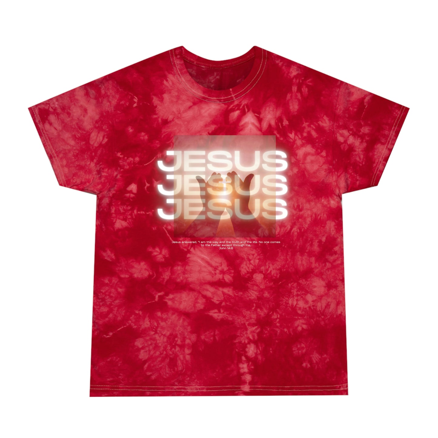 Jesus Jesus Jesus Tie-Dye Tee, Crystal Unisex