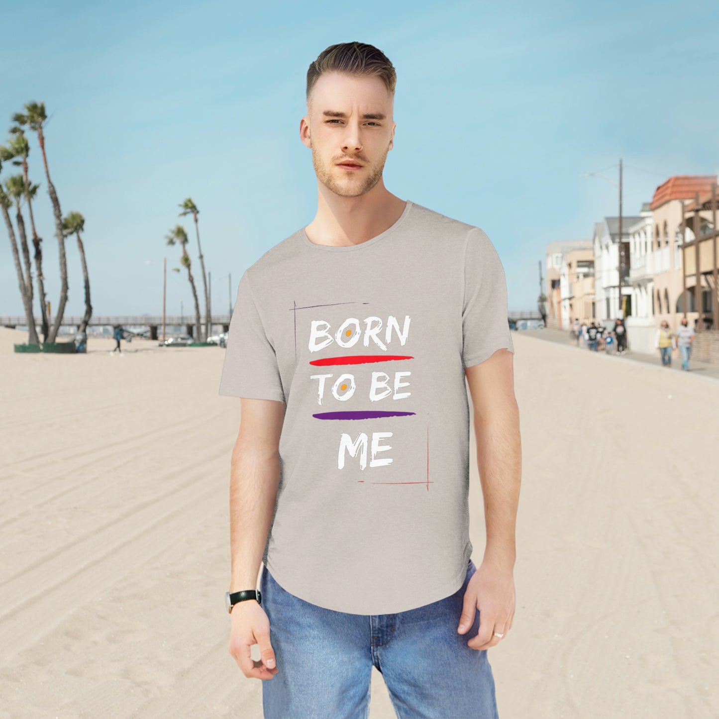 Men's Born to be Me Curved Hem Tee