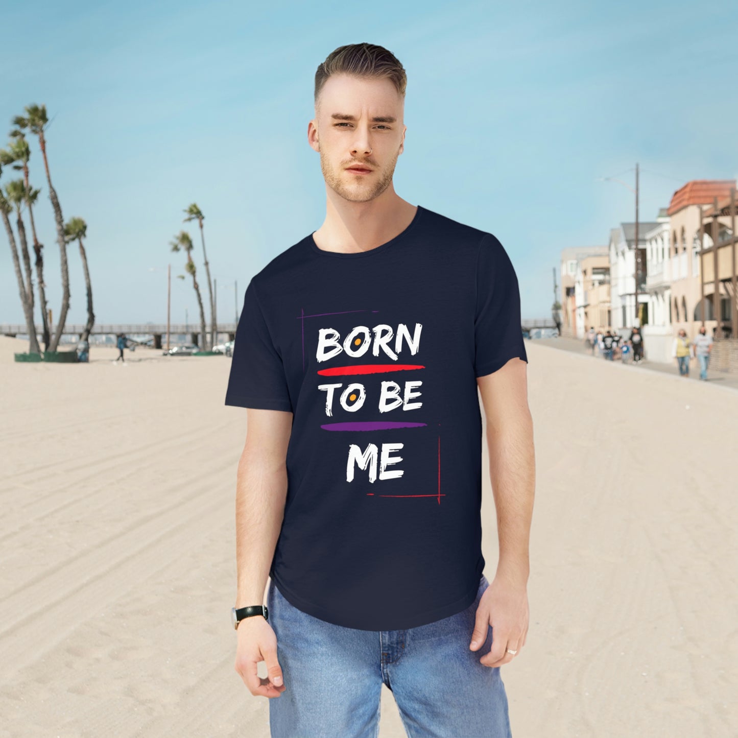 Men's Born to be Me Curved Hem Tee